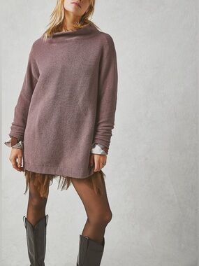 Free People | Mauve Cowl-Neck Oversized Tunic
